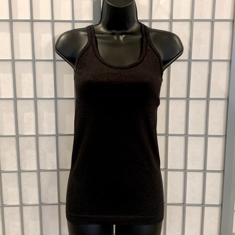 Lululemon Black fitted tank with built in bra. Excellent condition. Worn once